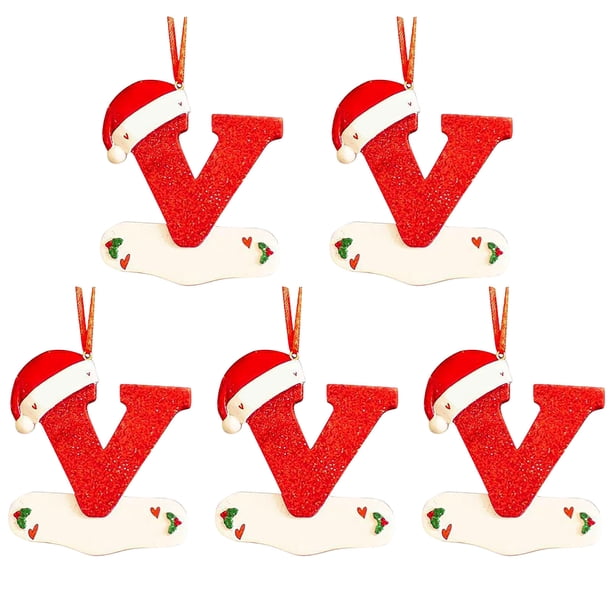 Fiudx Colgante de Letra Navideña, Diseño de Nombre Personalizado para Escribir, Decoración Navideña Acrílica Festiva para Árbol de Navidad, Regalo Significativo para Familiares y Amigos, Juego de 5 P