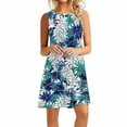 thumbnail image 2 of DailyTrove Women's Floral Print Sleeveless Midi Dress, Casual Garden & Picnic Wear, Lightweight Cotton Blend, Ruffled Hem, 2 of 6