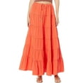 thumbnail image 3 of Women'S Summer Casual Elegant Smock Layered Tiered Maxi Skirt High Waisted A Line Flowy Long Skirts Orange Color L, 3 of 8