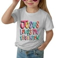 thumbnail image 1 of T-shirt Décontracté à Manches Courtes pour Enfants Imprimé Lettre Col Rond, 1 of 4
