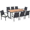 thumbnail image 2 of Costway 9 Pieces  Patio Rattan Dining Set with Acacia Wood Table, 1.9" Umbrella Hole, 2 of 10