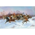 thumbnail image 2 of Adolf Baumgartner-Stoiloff 14x11 Gold Ornate Wood Frame and Double Matted Museum Art Print Titled - Gold Transport in Siberia, 2 of 4