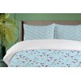 thumbnail image 3 of Ambesonne Alphabet Duvet Cover Sets, Whimsical Alphabetic, 2-Queen, Aqua Indigo, 3 of 6