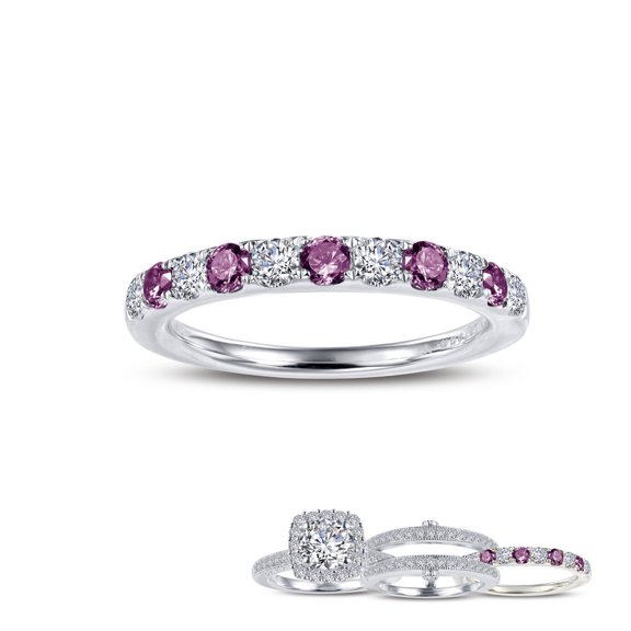 Lafonn Birthstone Sterling Silver Platinum Plated June Ring (0.51cts CTTW)