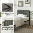 thumbnail image 5 of Maenizi Twin Bed Frames with Upholstered Headboard, 16 Inch Heavy Duty Metal Twin Platform Bed Frame, No Box Spring Needed, Noise Free, Easy Assembly, Grey, 5 of 5
