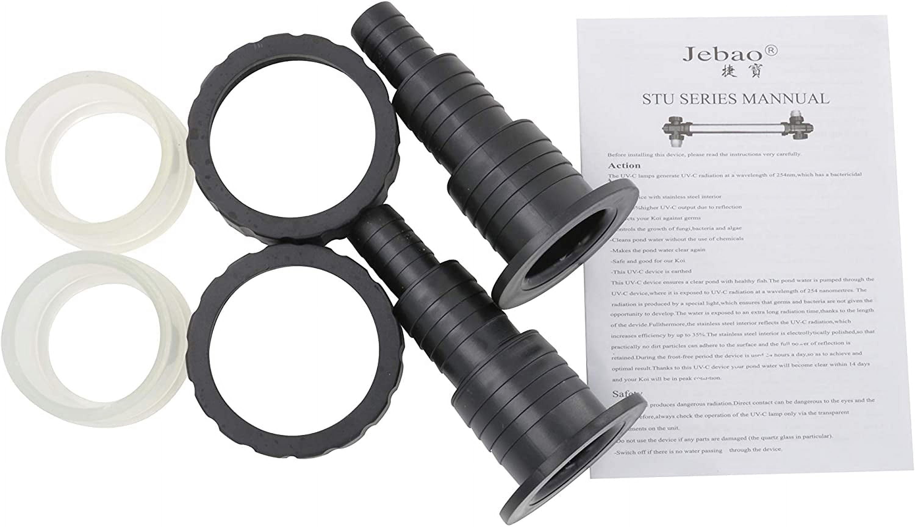 Jebao STU-36 Stainless Steel Pond and Aquarium UV Clarifier, 36-watt