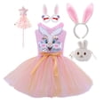 thumbnail image 1 of Vestido tutú de conejito rosa de Pascua para niñas pequeñas, disfraces de Cosplay de conejo blanco para niñas pequeñas, traje de tul para fiesta de cumpleaños, ropa 4-5T Gao Jinjia LED, 1 of 2
