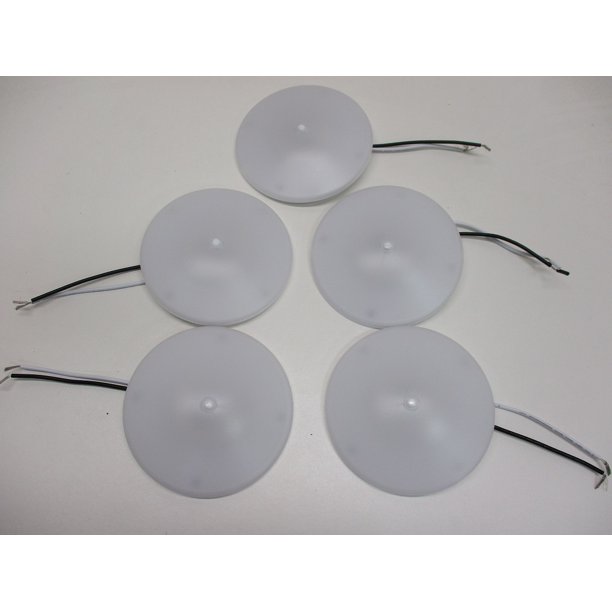 (5) White LED 4.5 inch Round Camper RV Trailer Utility Dome Lights