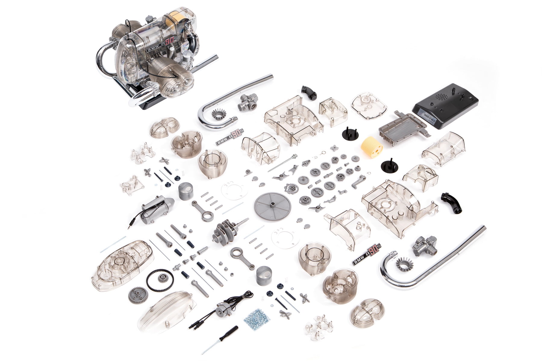 BMW R/90-S Flat Twin Engine Model Kit with Collector's Manual