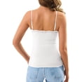 thumbnail image 4 of Wrongduck Women's Double Lined Lace Tank Top Sleeveless Fitted Cami Adjustable Strap Layering Fashion Top, 4 of 7