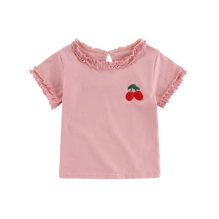 

Baby Girls Print Tops Casual Blouse Sleeve Short Summer T-Shirt Tops