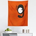 thumbnail image 1 of Halloween Tapestry, Cartoon Style Illustration of the Letter G Monster on the Grunge Background, Fabric Wall Hanging Decor for Bedroom Living Room Dorm, 5 Sizes, White Black Red, by Ambesonne, 1 of 1
