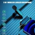 thumbnail image 3 of HLONK 3 in 1 Wireless Lavalier Microphone with Audio Monitor Function 120m Range Vlog Youtube Mic for Android Iphone Computer Camera, 3 of 5