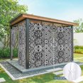 thumbnail image 4 of 1 Panel Outdoor Curtains for Patio Waterproof 54"x108" Black Morocco Weatherproof Privacy Outsides Curtains, Traditional Tribal Abstract Geometric Art Grommet Thermal Drapes for Cabana Porch Pergola, 4 of 8