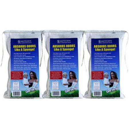 Odor Removing Bag Stinky Smells Pet Odor etc (3 Pack), Removes (not masks) odors of pets, urine, cigarette smoke, dead rodents, pet litter box odors. By Earth (Best Way To Remove Urine Smell)