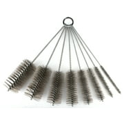 12 Inch Stainless Steel Brush Set - Variety Pack (8 pieces) | for Auto Parts, Bottles, Guns, Tubes, etc.
