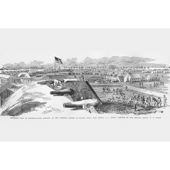 Hilton Head, Port Royal Fortifications-Fine Art Canvas Print (20" x 30")