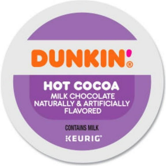 United Stationers Supply B3142690 Dunkin Milk Chocolate Hot Cocoa Coffee - Regular - Light Ground - K-Cup Pods - 0.37 oz Capacity - Pack of 22