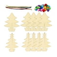thumbnail image 1 of Christmas Tree Wood Slices Painting Set Unfinished DIY Paint Set for Party Favor 5pcs Set, 1 of 8