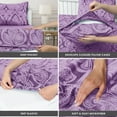 thumbnail image 3 of LUX Décor Paisley King Sheet Set – 6 Piece Ultra-Soft Microfiber Bed Sheets with Flat Sheet, 16 Inches Deep Pocket Fitted Sheet & 4 Pillowcases, Breathable, Bedroom Decor, Oeko-TEX – Purple, 3 of 7