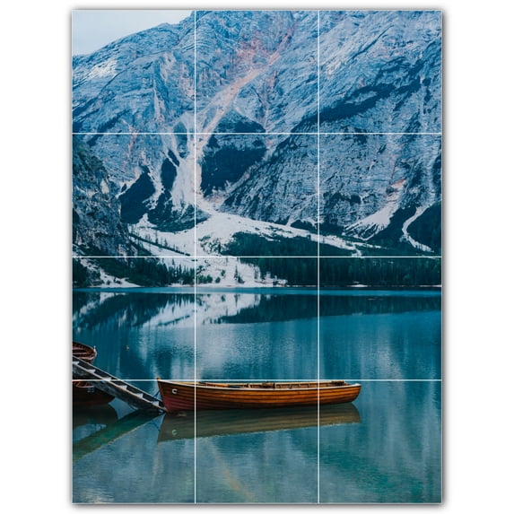 Picture-Tiles.com: Boat Ceramic Tile Wall Mural WAL500239-34M. 18"W x 24"H using (12) 6" x 6" Ceramic Tiles-Satin Finish