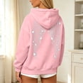 thumbnail image 6 of felwors Long Sleeve Zip-Up Rhinestone Angel Wing Hoodie Oversized Embellished Sweatshirt for Women Evening Casual Pink for Size XXXL, 6 of 6