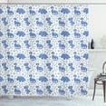 thumbnail image 1 of Ambesonne Dinosaur Shower Curtain, Trex Prehistoric Mascot, 69"Wx75"L, Violet Blue White, 1 of 3