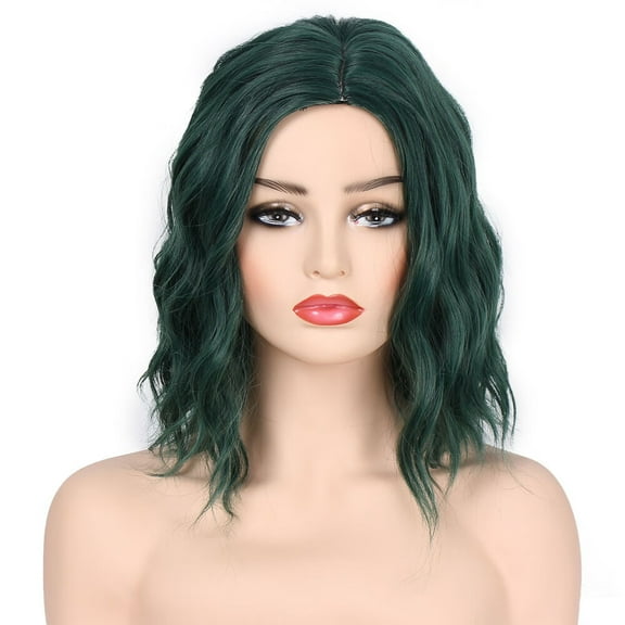 DOPI Women Fashion Lady Dark Green Small Rolls Wig Curly Hair
