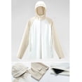 thumbnail image 2 of UTSJKR Men's Raglan Sleeve Color Block Quick Dry Hooded Windbreaker, Casual Jacket, Outdoor Sports Urban Street Daily Windproof Wear White L, 2 of 9