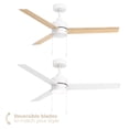 thumbnail image 3 of Heritage 52in 3-Blade Pull Chain Ceiling Fan 2700K-3000K-4000K-5000K-6000K CCT Selectable LED Light Kit with White Hardware with Reversible Blades in Natural Wood or White, 3 of 10