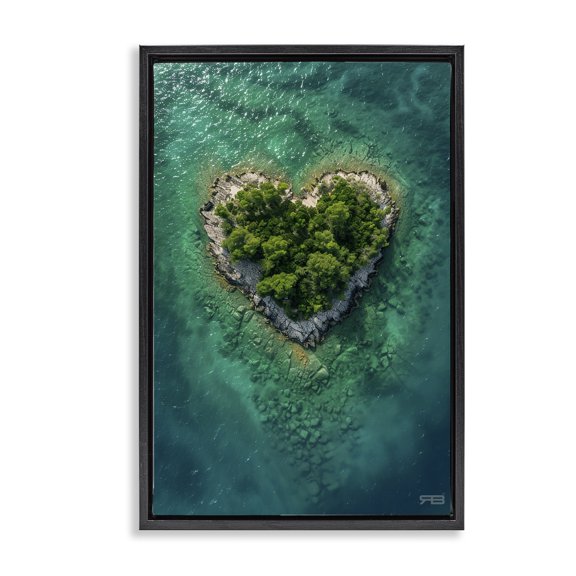 Stupell Industries Coastal Black Floating Frame Canvas Art, 17 x 25, by RB