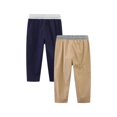 thumbnail image 4 of HILEELANG Toddler Boy Chino Pants School Uniform Elastic Stretch Khaki Navy Cargo Joggers 3T, 4 of 5