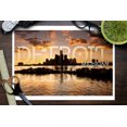 thumbnail image 3 of Detroit, Michigan, Orange Sky and Skyline (9x12 Wall Art Print, Home Decor), 3 of 3