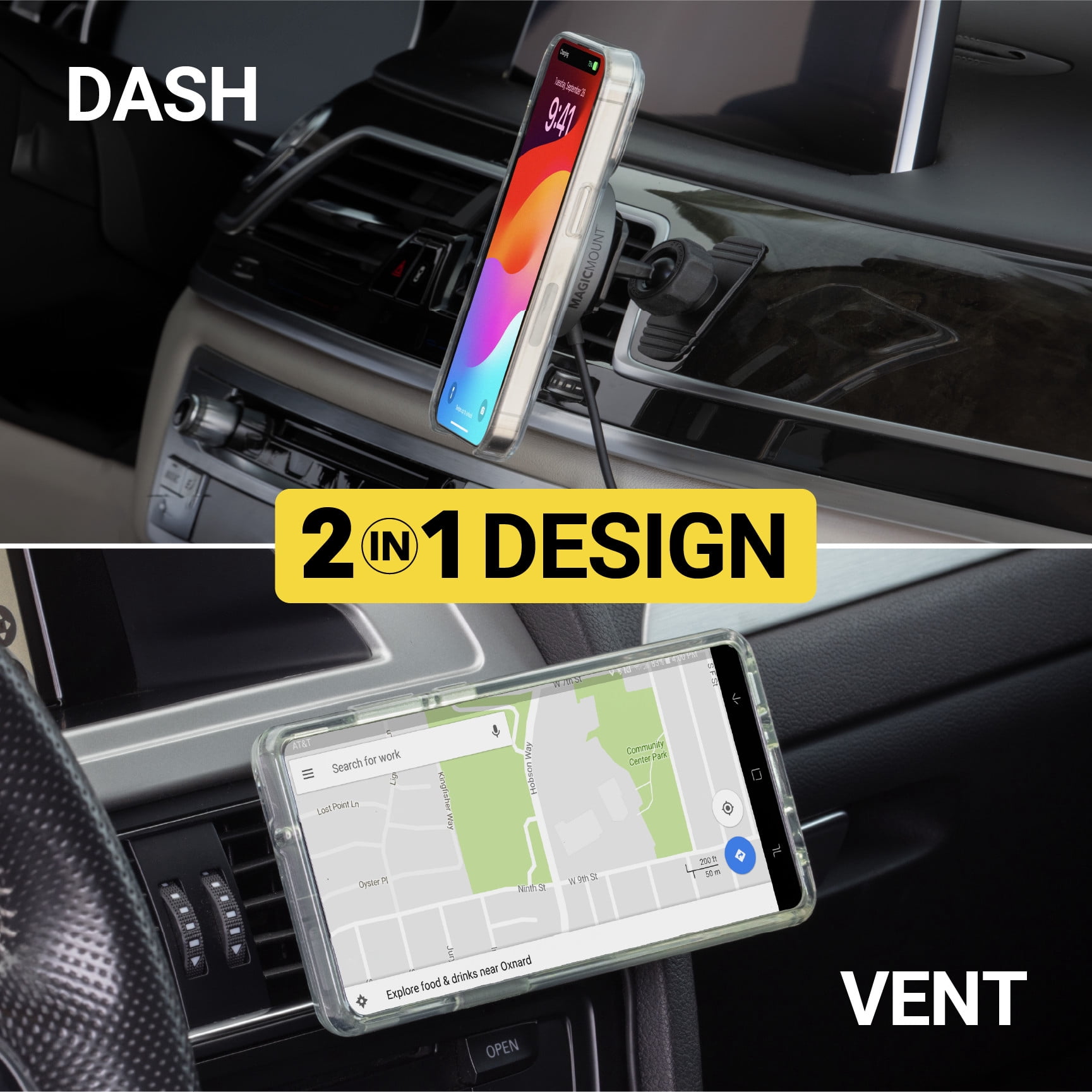 Scosche MPQMRDV-SP 15W MagicMount™ Charge Pro Qi2 MagSafe Mount Magnetic Wireless Charging Dash/Vent