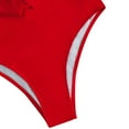 thumbnail image 5 of WREESH Womens One Piece Swimsuits Fashion Solid Color Leaf Flash Slim High Waist Bikini Swimsuit Sleeveless Bathing Suits Red, 5 of 6
