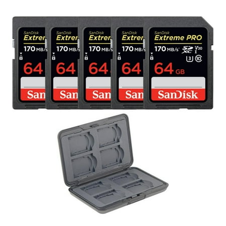 UPC: 0040962867594 | SanDisk 64GB (5-Pack) Extreme PRO 170 MB/s SDXC Memory Card with Storage Case