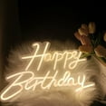 thumbnail image 4 of Dserhfy Happy Birthday Neon Sign USB Powered Dimmable Acrylic LED Happy Birthday Light-up Sign Warm White Birthday Party Wall Decoration Lamp, 4 of 7