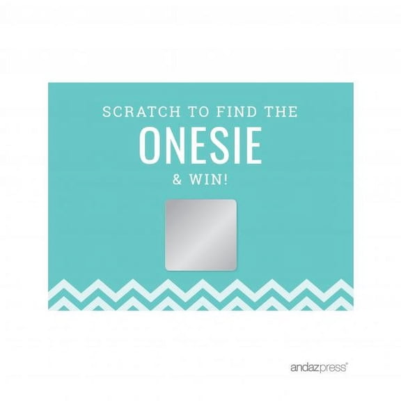 Koyal Wholesale Scratch Off Game Cards – Diamond Blue Chevron Baby Shower, 30-Pack