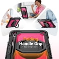 thumbnail image 3 of for Samsung Galaxy Tab S8 Plus/S7 FE/S7+ Plus Case 12.4 inch, 360 Rotating Shockproof Cover with Stand, Handle, Shoulder Strap, Rose Panel, 3 of 7