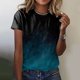 thumbnail image 2 of Gibobby Playera de Manga Corta con Cuello Redondo Camiseta manga corta con cuello redondo y estampado moda informal para mujer(Azul claro,CH), 2 of 4