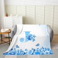 thumbnail image 2 of Erosebridal Letter Initial Throw Blanket for Couch 60x80,Monogrammed Personalized Flannel Blanket,Flower Decor,Ultra Soft, 2 of 7