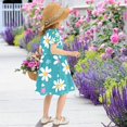 thumbnail image 5 of FORMRS Girls Short Sleeve Dress Summer Casual Round Neck A-line Beach Sundress, Sizes 2T-8T, Small Daisy, 5 of 8