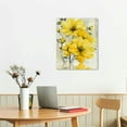 thumbnail image 3 of Acheng  Yellow Flower Wall Art Floral Pictures for Bathroom Abstract Canvas Flowers Wall Decor Botanical Poster Print for Living Room Bedroom Home Decorations Framed Artwork 12x16 in, 3 of 5