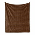 thumbnail image 1 of Abstract Soft Flannel Fleece Throw Blanket, Illustration of Honeycomb Design Hexagon Shaped Motifs, Cozy Plush for Indoor and Outdoor Use, 60" x 80", Orange Charcoal Grey, by Ambesonne, 1 of 5