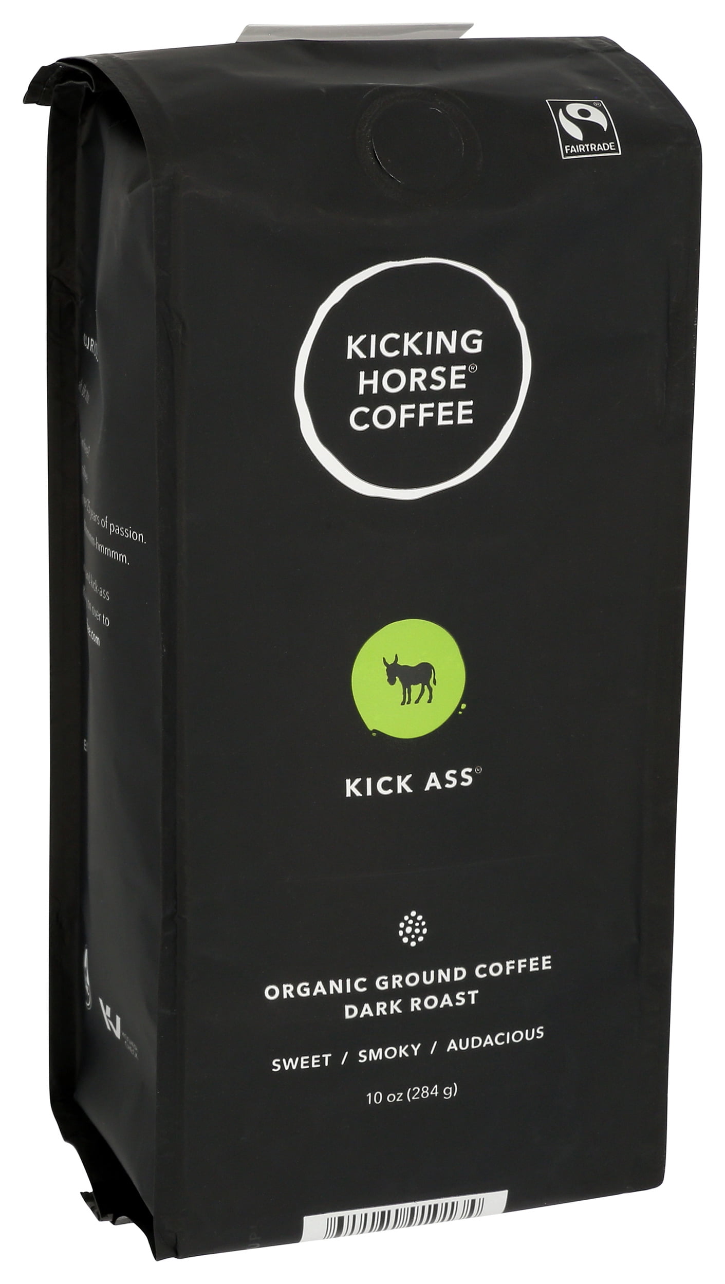 Pack of 6, Kicking Horse Kick Ass Dark Roast Organic Whole Bean Coffee, 10 oz