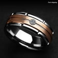 thumbnail image 5 of Tungsten Rings for Men Wedding Bands for Him Womens Wedding Bands for Her 6mm Silver Rose Gold Brushed Diamond, 5 of 10
