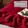 thumbnail image 2 of Sherpa Fleece Weighted Blanket for Adult, 15 lbs Dual Sided Cozy Fluffy Heavy Blanket, Ultra Fuzzy Throw Blanket with Soft Plush Flannel Top, 60 x 80 inches for Queen Burgundy on Both Sides, 2 of 14