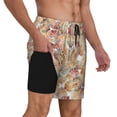 thumbnail image 2 of Rateoe Seashells Pattern Men’s Swim Shorts with Compression Liner – Double-Layered Quick-Dry Swimwear, Comfortable & Stretchy Beach Shorts-Small, 2 of 6