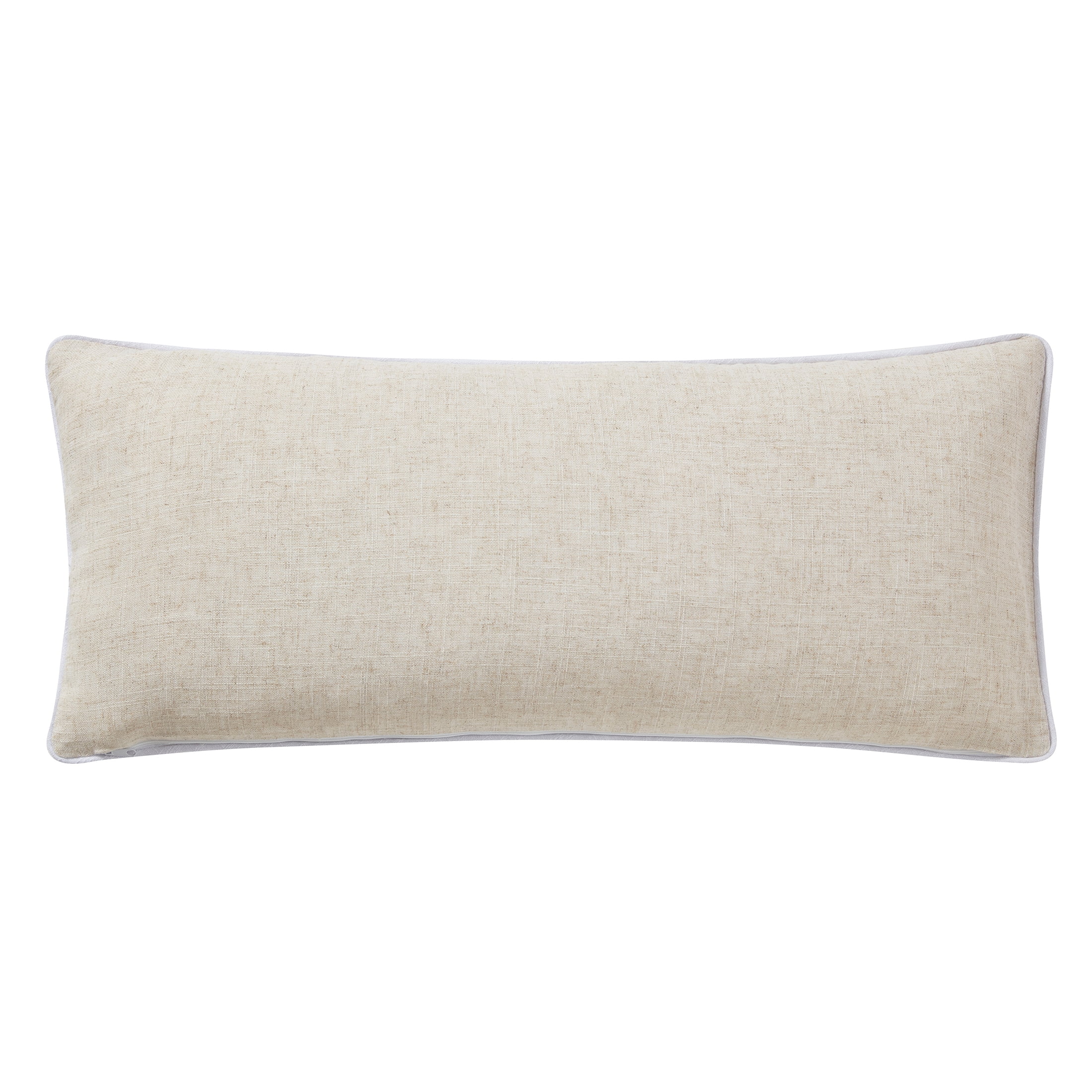 My Texas House Kris 12" x 28" Ivory Snowflake Cotton Decorative Pillow Cover