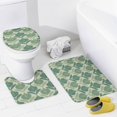 thumbnail image 4 of Bathroom Rugs 4 Piece with Shower Curtain Sets, Sage Green Leaf Stripe Pattern Printed on Cute Shower Curtain Sets with Rugs, Designed for Farmhouse Boho Contemporary Bathrooms, 72 x 72 inches, 4 of 8